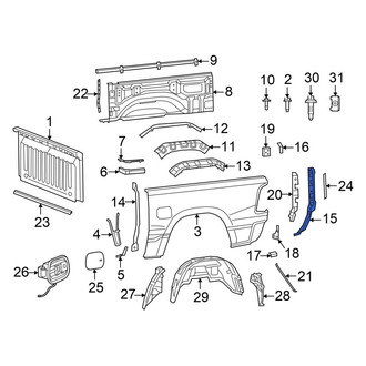Ram OE - Rear Left Rearward Truck Bed Panel Reinforcement