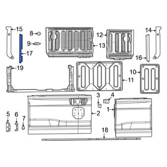 Ram OE - Rear Left Outer Tailgate Trim Cover
