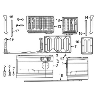 Ram OE - Pick Up Box - Tail Gate (5.7 Foot Bed, Gate & Panels Multifunction)