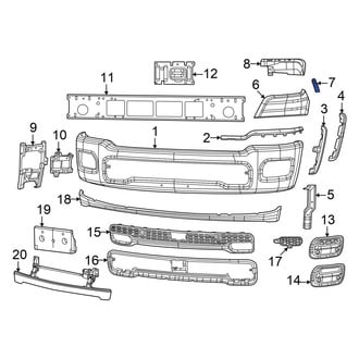 Ram OE - Front Right Upper Bumper Face Bar Bracket