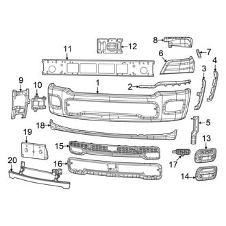 Ram OE - Front Bumper - Bumper & Components (Big Horn / Laramie / Limited / Limited Longhorn / Lone Star / Tradesman / Tradesman HFE / Warlock)