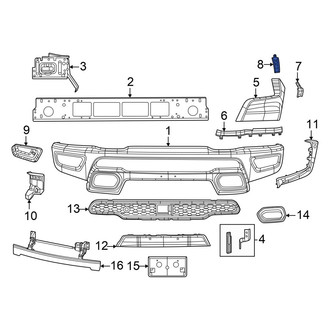 Ram OE - Front Left Lower Bumper Corner Cover Bracket