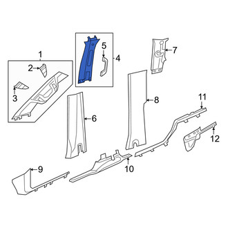 Ram OE - Right Lower Door Pillar Post Trim Set