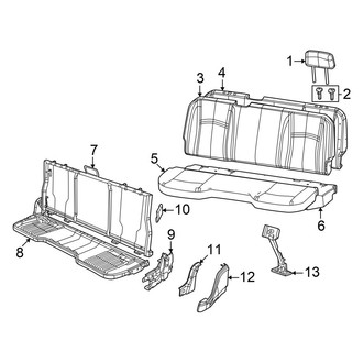 Ram OE - Seats & Tracks - Rear Seat Components (Bench Seat), (Big Horn / Laramie / Limited / Limited Longhorn / Lone Star / Rebel / RHO / Special Service / Tradesman / Tungsten / Warlock Crew Cab)