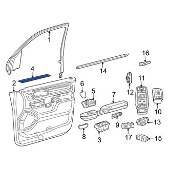 Ram OE - Rear Right Door Trim Molding