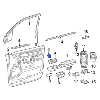Ram OE - Front Left Interior Door Handle Screw Cap