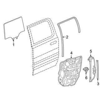 Ram OE - Rear Door - Glass & Hardware (Quad Cab)