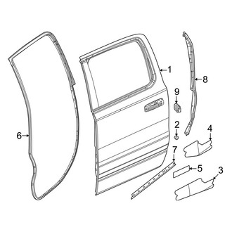 Ram OE - Rear Door - Door & Components (Big Horn / Laramie / Limited / Limited Longhorn / Lone Star / Rebel / RHO / Special Service / Tradesman / Tungsten / Warlock Crew Cab)