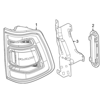 Ram OE - Rear Lamps - Tail Lamps (With LED), (Limited / Limited Longhorn / RHO / Special Service / Tungsten)
