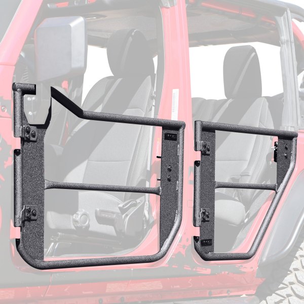 Rampage® - TrailDoors™ Black Steel Front and Rear Tube Doors with Removable Net