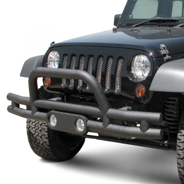Rampage® - Double Full Width Front Tubular Textured Black Bumper