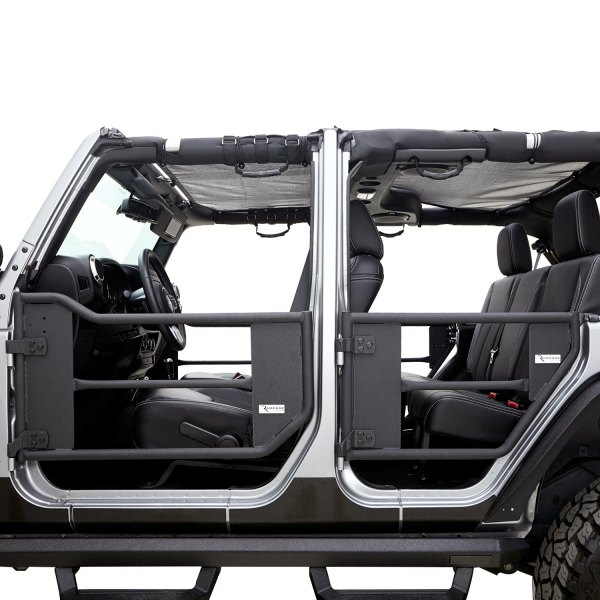 Rampage® - Safari Style Black Steel Tube Doors with Mesh Net