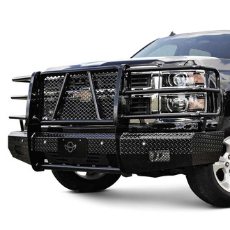 Ranch Hand® - Summit Series Full Width Tough Black Powder Coated Front HD Bumper with Full Grille Guard