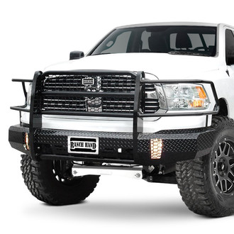 Ranch Hand® - Summit Series Full Width Tough Black Powder Coated Front HD Bumper with Full Grille Guard