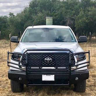 Ranch Hand® - Summit Series Full Width Tough Black Powder Coated Front HD Bumper with Full Grille Guard