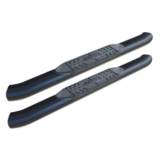 Raptor Series® - 5" OE Style Cab Length Black Oval Curved Step Bars