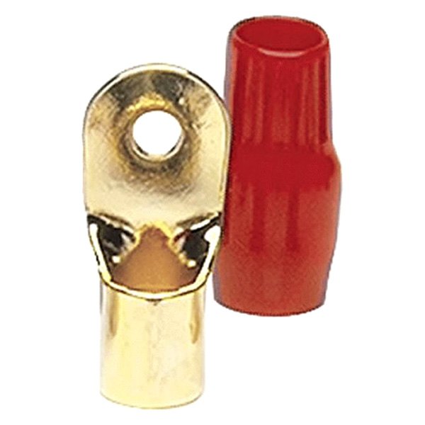 Raptor® - Mid Series 3/8" 1/0 Gauge Vinyl Insulated Gold Plated Red and Black Ring Terminals