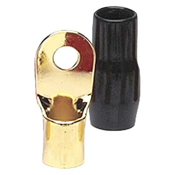 Raptor® - Mid Series 1/4" 1/0 Gauge Vinyl Insulated Gold Plated Red and Black Ring Terminals