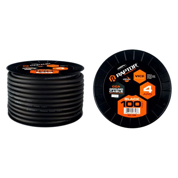 Raptor® - Vice Series 4 AWG Single 100' Black Stranded GPT Power Cable