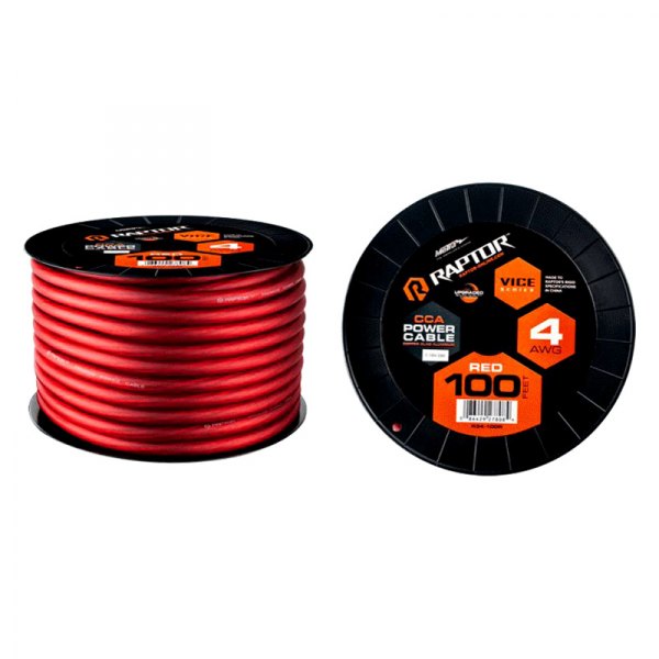 Raptor® - Vice Series 4 AWG Single 100' Red Stranded GPT Power Cable