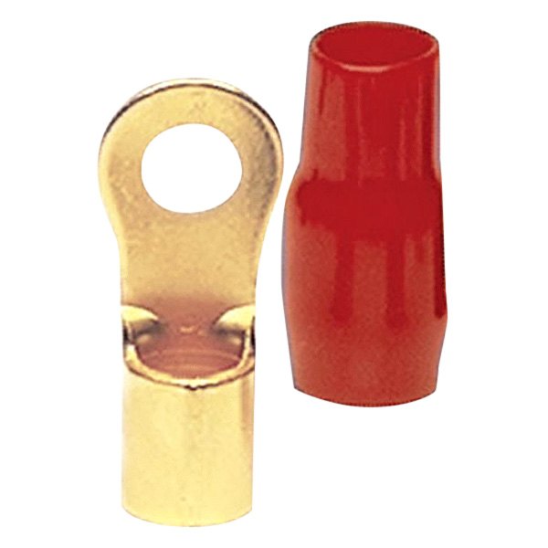Raptor® - Mid Series 5/16" 4 Gauge Vinyl Insulated Gold Plated Red and Black Ring Terminals
