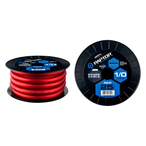 Raptor® - Mid Series 1/0 AWG Single 25' Red Stranded GPT Power Cable