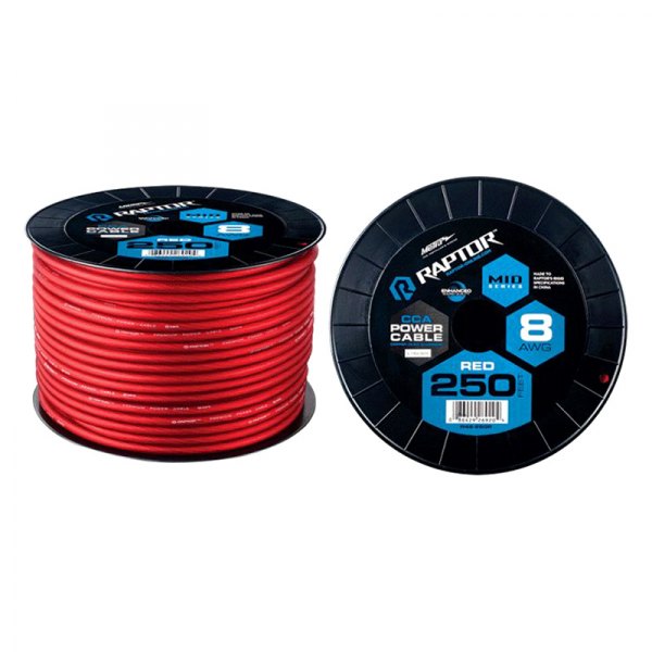 Raptor® - Mid Series 8 AWG Single 250' Red Stranded GPT Power Cable