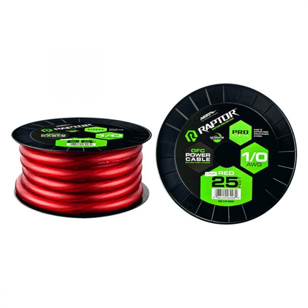 Raptor® - Pro Series 1/0 AWG Single 25' Red Stranded GPT Power Cable