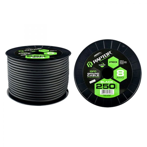 Raptor® - Pro Series 8 AWG Single 250' Black Stranded GPT Power Cable