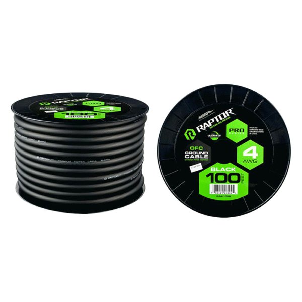 Raptor® - Pro Series 4 AWG Single 100' Black Stranded GPT Power Cable