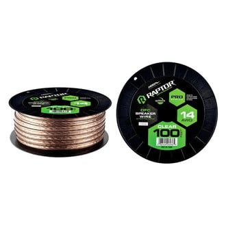 Raptor® - Pro Series 14 AWG 2-Way 100' Clear Stranded GPT Speaker Wire