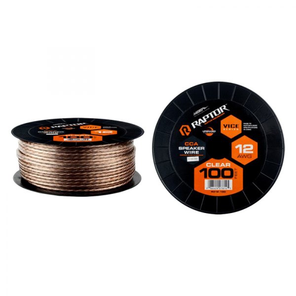 Raptor® - Vice Series 12 AWG 2-Way 100' Clear Stranded GPT Speaker Wire