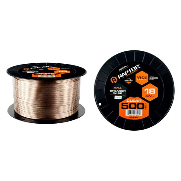 Raptor® - Vice Series 18 AWG 2-Way 500' Clear Stranded GPT Speaker Wire