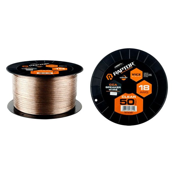 Raptor® - Vice Series 18 AWG 2-Way 50' Clear Stranded GPT Speaker Wire