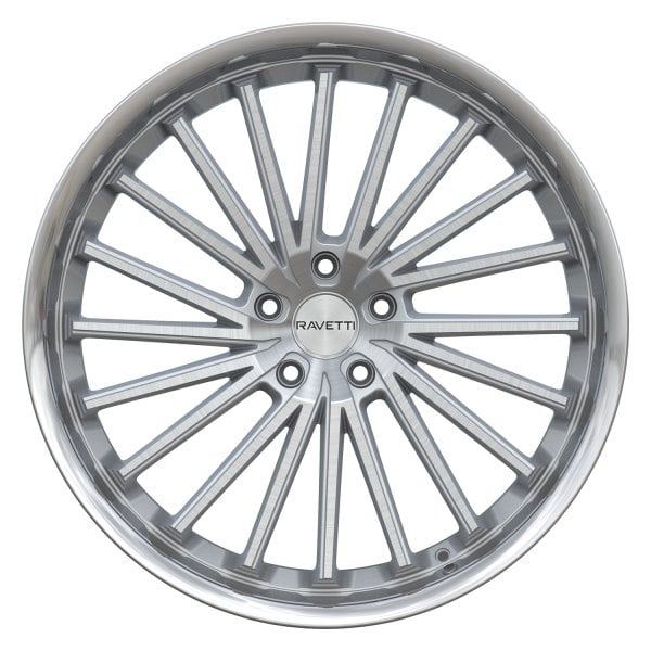 爆売り！ RAVETTI® M14 Wheels - Silver with Brushed SS Lip Rims パーツ