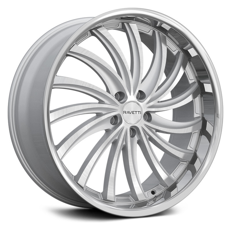 RAVETTI® M15 Wheels - Silver with Brushed SS Lip Rims - RAV-M15