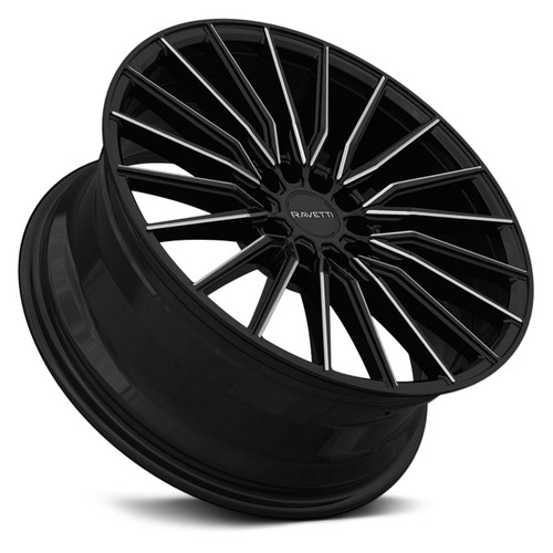 RAVETTI® M18 Wheels - Black with Milled Accents Rims