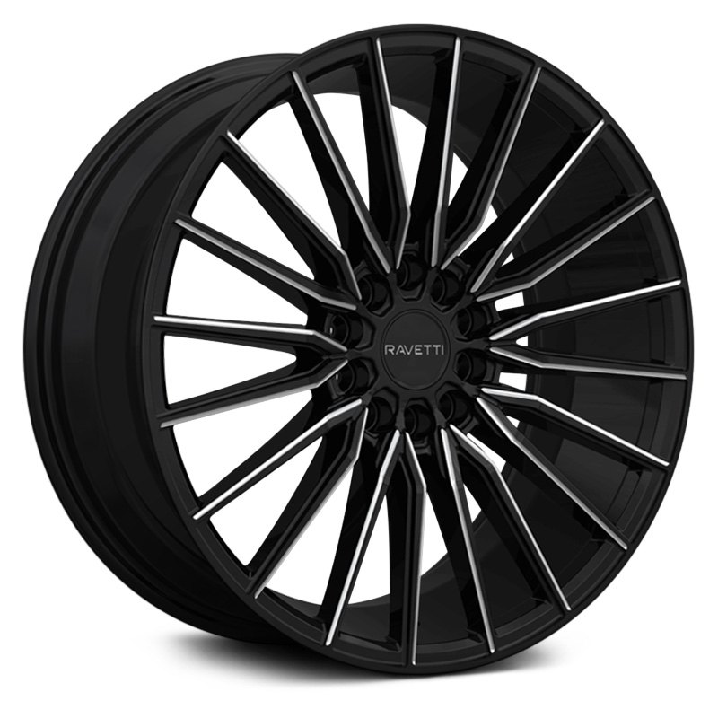 RAVETTI® M18 Wheels - Black with Milled Accents Rims