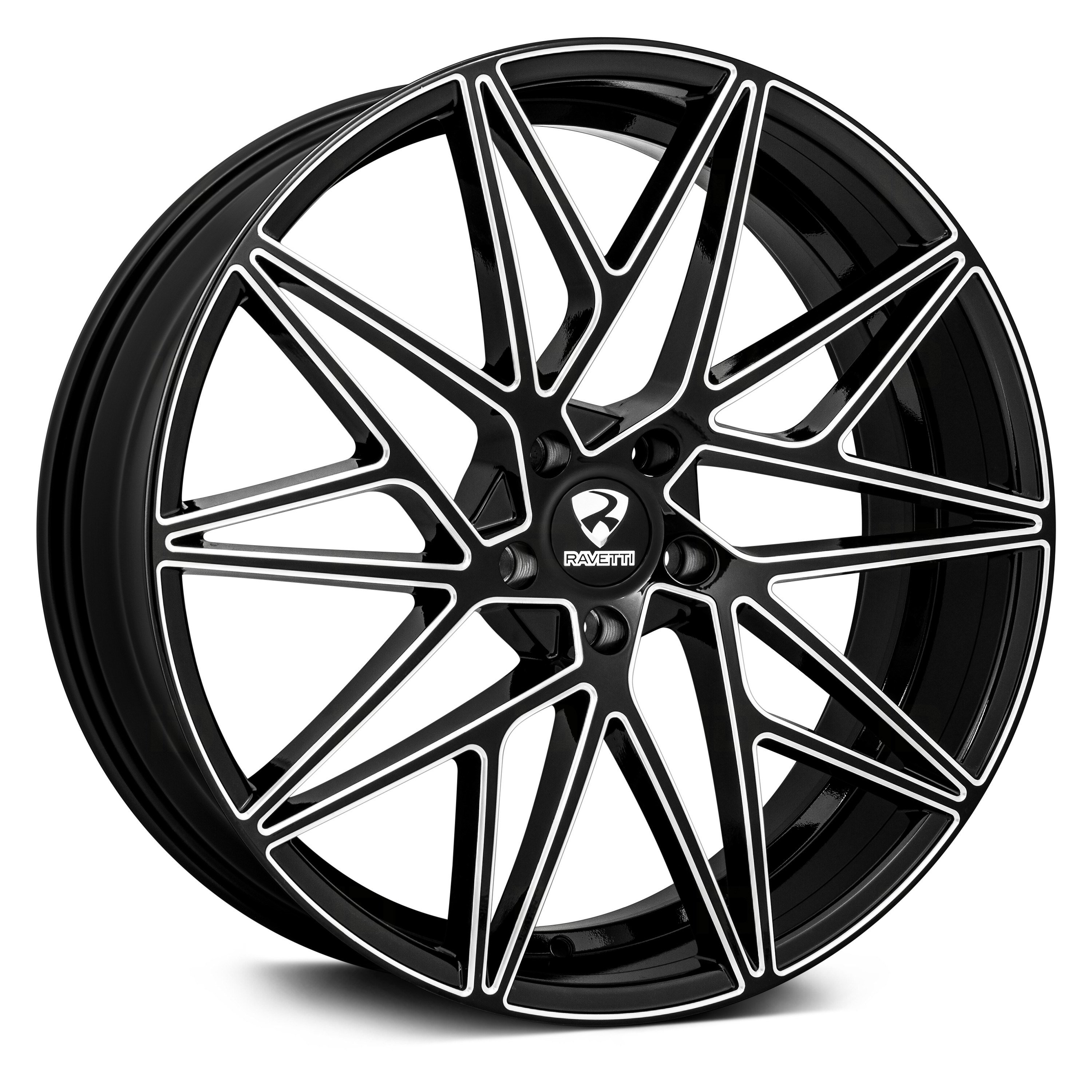 Ravetti M Wheels Black With Milled Accents Rims