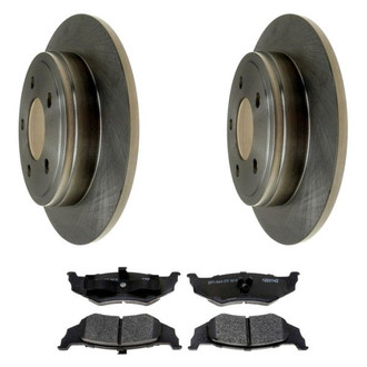 Raybestos® - R-Line™ Plain Rear Brake Kit with Semi-Metallic Pads