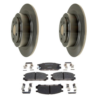 Raybestos® - R-Line™ Plain Rear Brake Kit with Semi-Metallic Pads