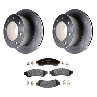 Raybestos® - R-Line™ Plain Rear Brake Kit with Semi-Metallic Pads