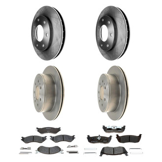 Raybestos® - R-Line™ Plain Front and Rear Brake Kit with Semi-Metallic Pads