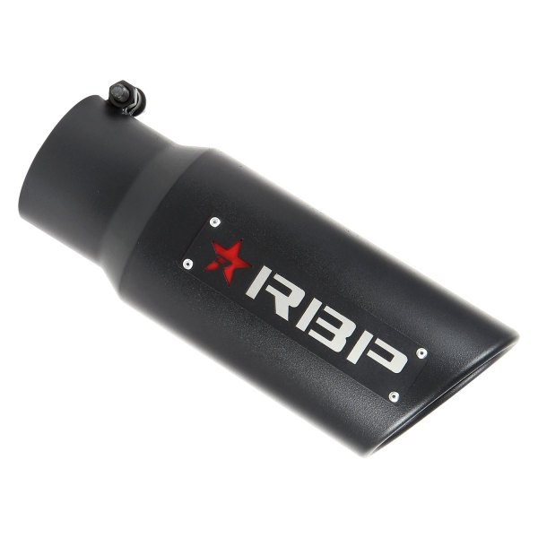 RBP® - RX-1 304 SS Dual Badged Round Black Powder Coated Exhaust Tip with Red Star