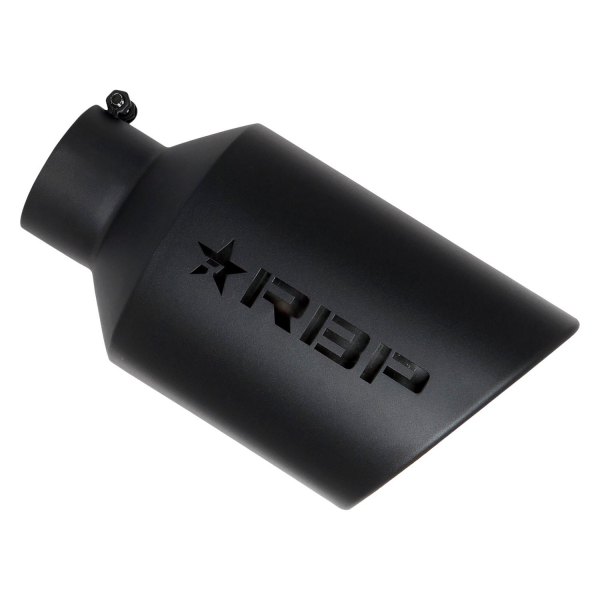 RBP® - RX-7 304 SS Round Black Powder Coated Exhaust Tip with Black Star