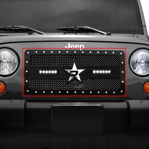RBP® - 1-Pc RX-3 LED Series Midnight Edition Black Dual Weave Mesh Main Grille