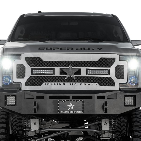 RBP® - 1-Pc RX-3 LED Series Midnight Special Edition Black Rivetless Dual Weave Mesh Main Grille