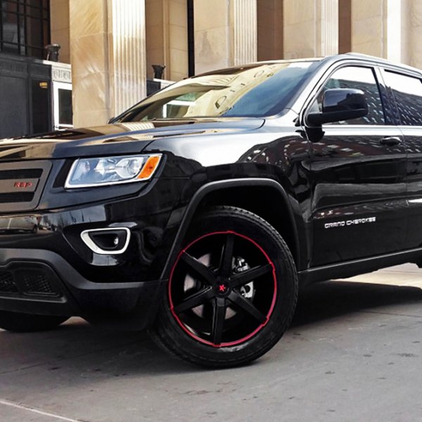 RBP® - Street Series ANTIDOTE Gloss Black with Red Groove on Jeep Grand Cherokee