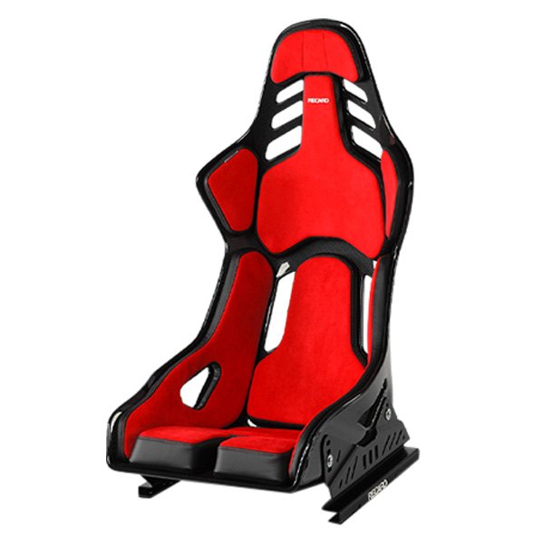 Recaro® - Podium Series Driver Side Medium FIA/ABE CFRP Racing Seat, Alcantra Red / Leather Black
