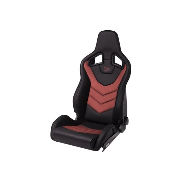 Recaro® - Sportster GT Series Passenger Side Seat with Sub-Hole, Vinyl Black Bolster & Red Suede Insert